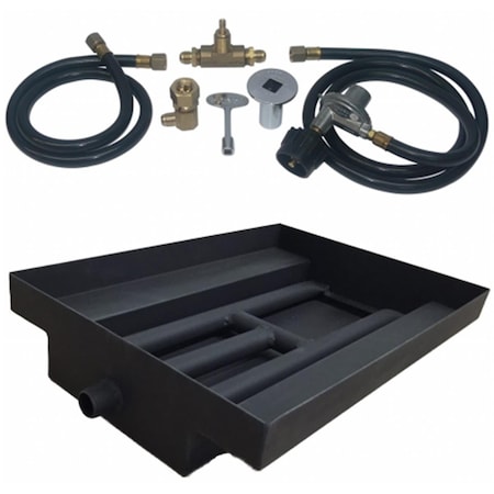 Tretco 27 in. 14GA Powder Coated Burner Island Kit, Liquid Propane OB2BB-BK1-30-LP